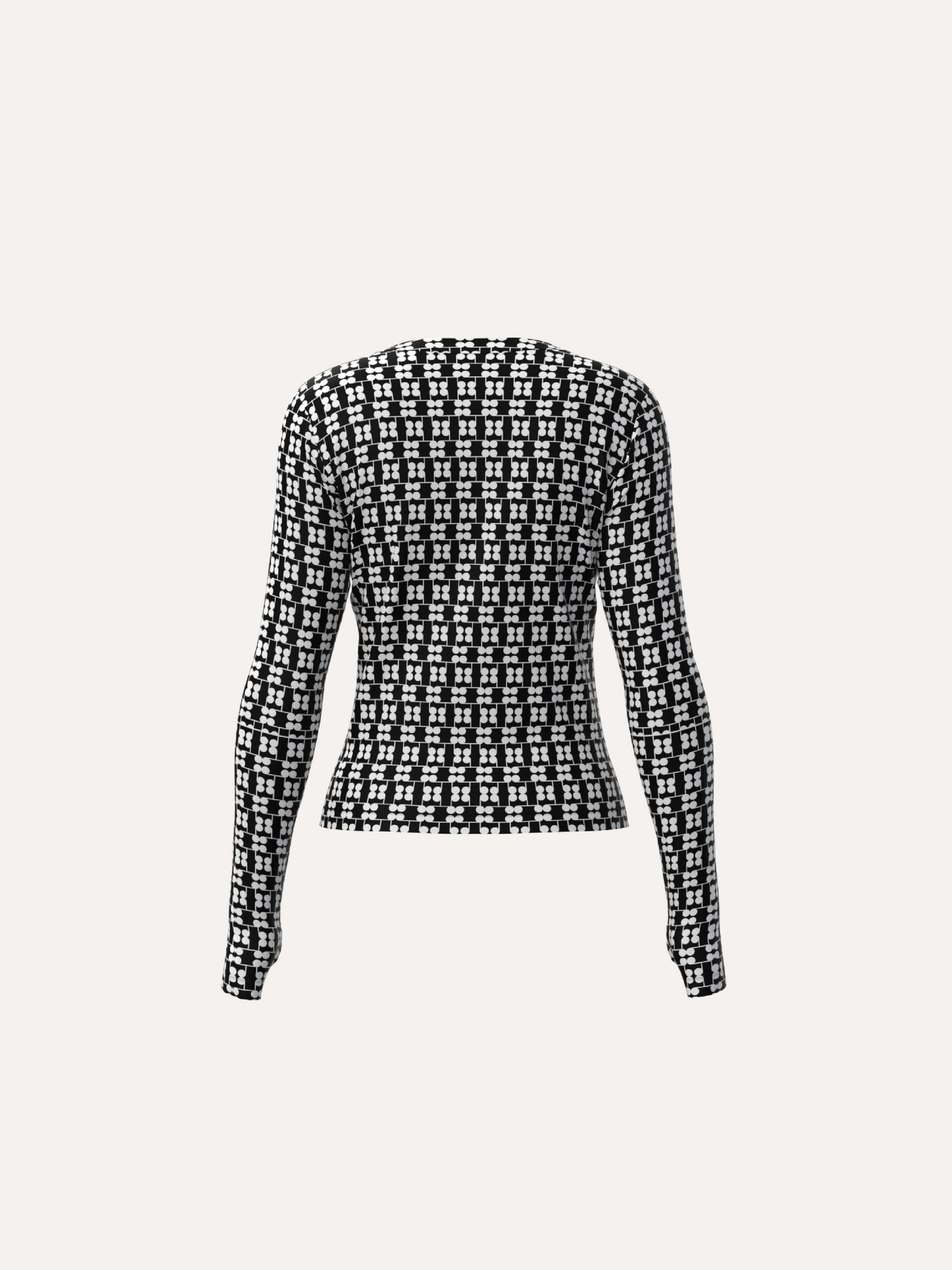 BARBARA Monogram Crew Neck Long Sleeve Top